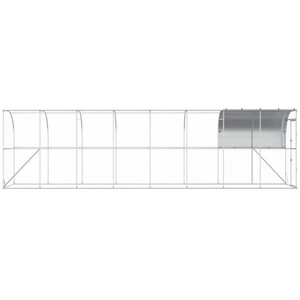 Hönshus mot Vägg Silver 800 x 100 x 215 cm Galvaniserat stål