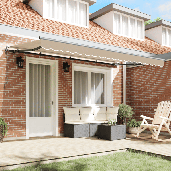 Utfällbar markis Beige 400 x 200 cm tyg