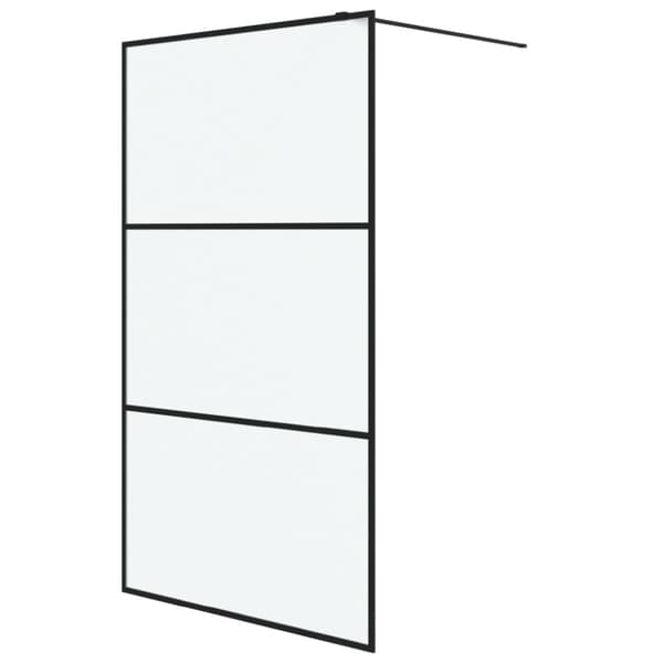 Duschvägg svart 115x195 cm halvfrostat ESG-glas