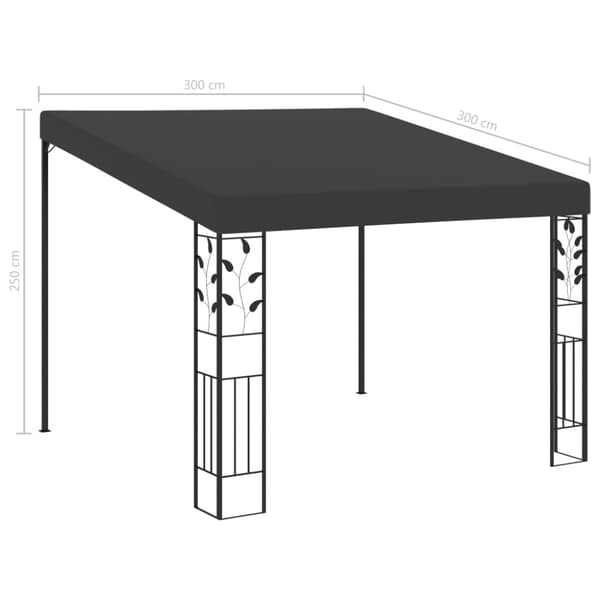 Väggmonterad paviljong 3x3x2,5 m antracit