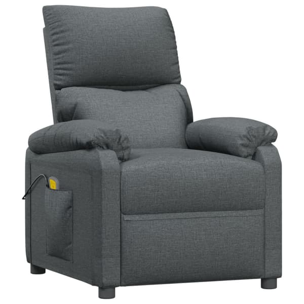 Massagefåtölj mörkgrå tyg