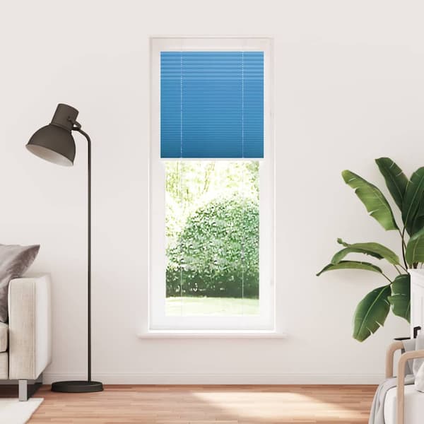 Plisserad persienn blå 80x200 cm tyg bredd 79,4 cm polyester