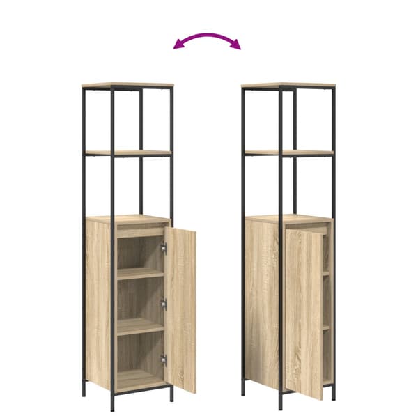 Badrumsmöbelset med låda 3 pcs Sonoma-ek Konstruerat trä