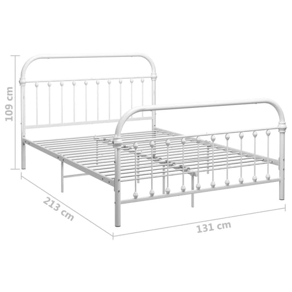Sängram utan madrass vit metall 120x200 cm
