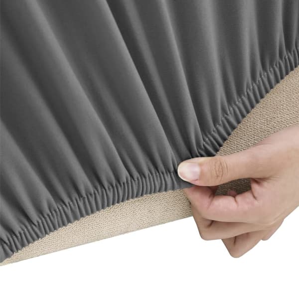 Sofföverdrag 2-sits med stretch antracit polyesterjersey