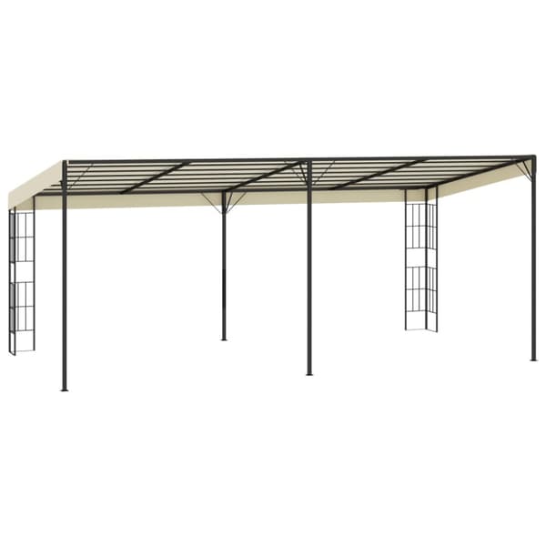 Väggmonterad paviljong 3x6 m gräddvit tyg