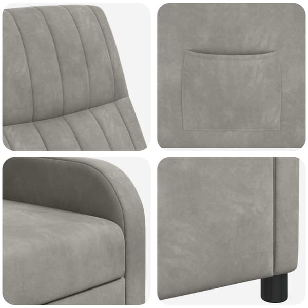 Recliner Ljusgrå Sammet (V)