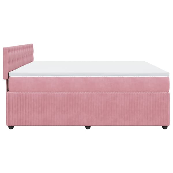 Ramsäng med madrass rosa 180x200 cm sammet