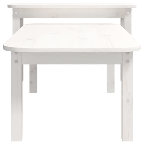 Satsbord 2 st vit massiv furu