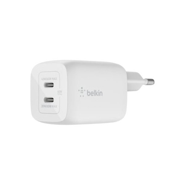 Belkin BoostCharge Pro GaN strömadapter - PPS- och GaN-teknik - 2 x USB-C - 65 Watt