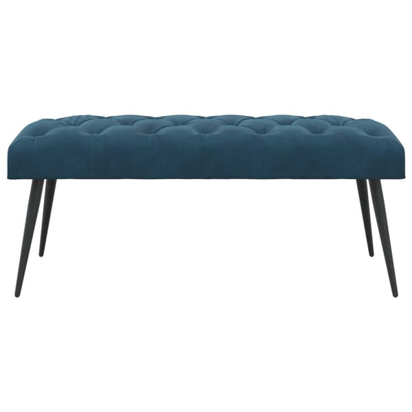 Bänk med knappar Blå 110 x 40 x 46 cm Sammet