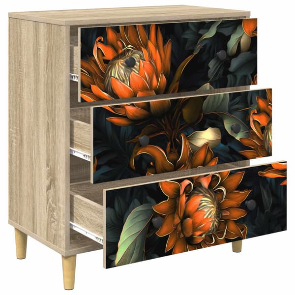 Kommode LOCHEM Orange tryck 66 x 36,5 x 75 cm Konstruerat trä