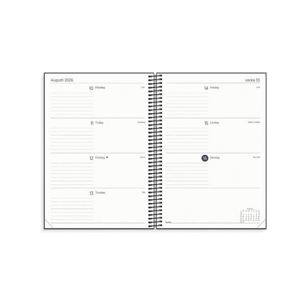 Kalender Organizer & Notes svart 26/27