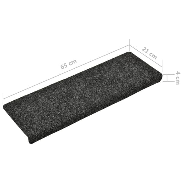 Trappmattor självhäftande 5 st 65x21x4 cm mörkgrå rektangulär kant