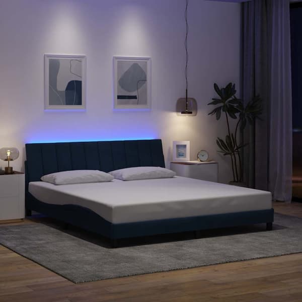 Bed Frame without Mattress "Hanko" Blue 180x200cm Fabric