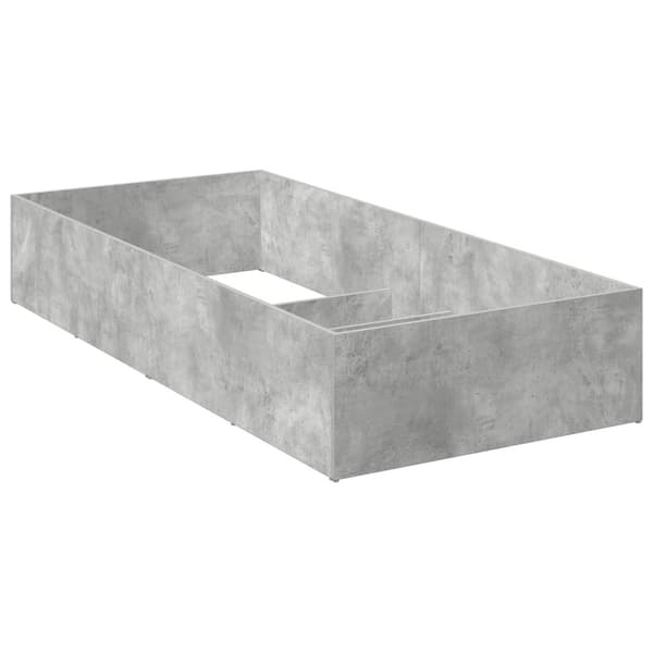 Sängomramning för ställbar sängbotten Betonggrå 100 x 200 cm