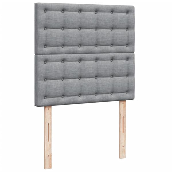 Ramsäng med madrass ljusgrå 90x200 cm tyg