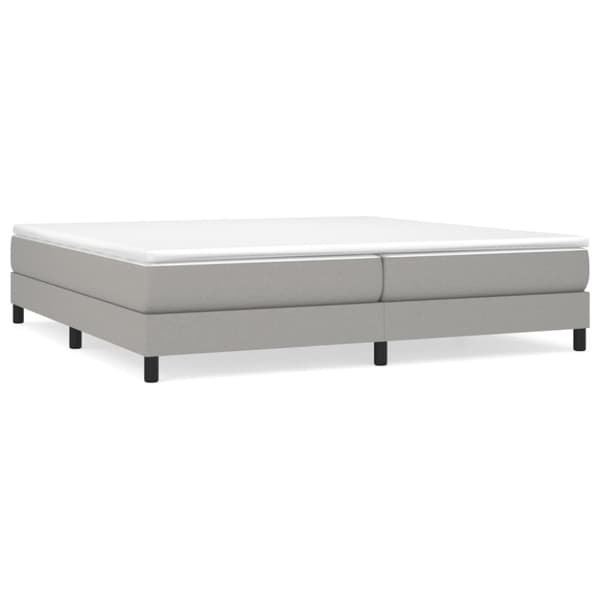 Boxspring-sängram ljusgrå 200x200 cm tyg