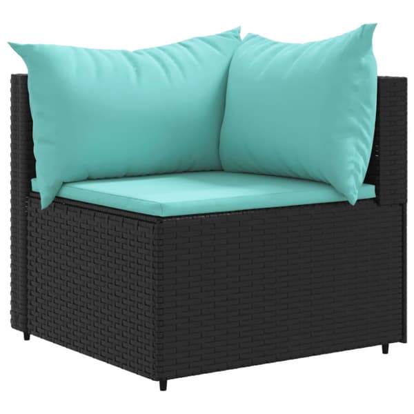 Loungegrupp 10 delar med svarta dynor konstrotting
