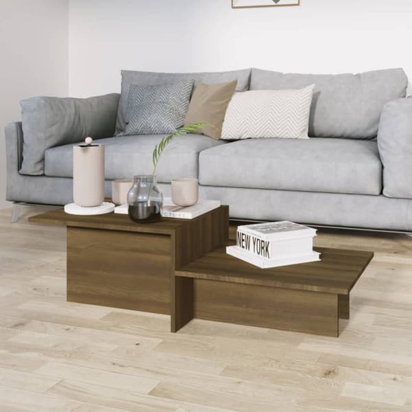 Soffbord brun ek 111,5x50x33 cm konstruerat trä