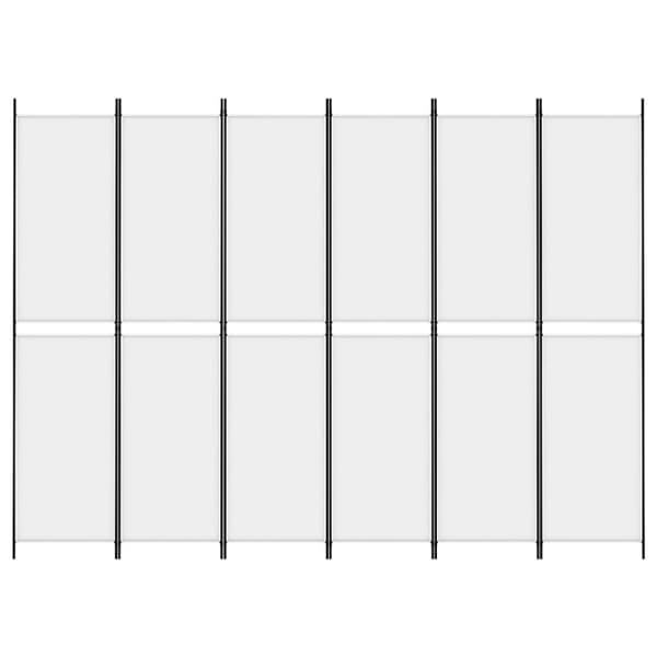 Rumsavdelare 6 paneler vit 300x220 cm tyg