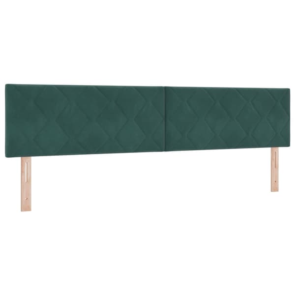 Bäddfjäder med huvudgavel Mörkgrön 200 x 200 cm Sammet
