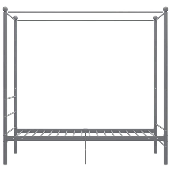 Himmelsäng grå metall 90x200 cm