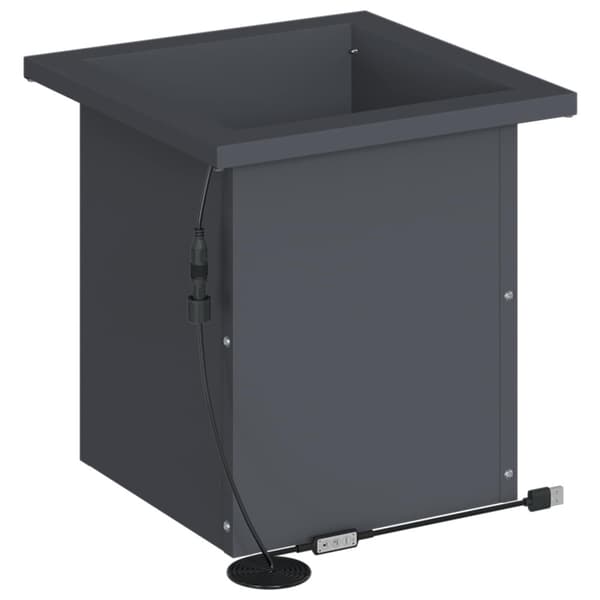 Odlingslåda med LED 2 st Antracit 30 x 30 x 30 cm Stål