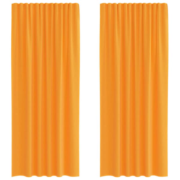 Voile gardiner med stångfickor 2 st orange