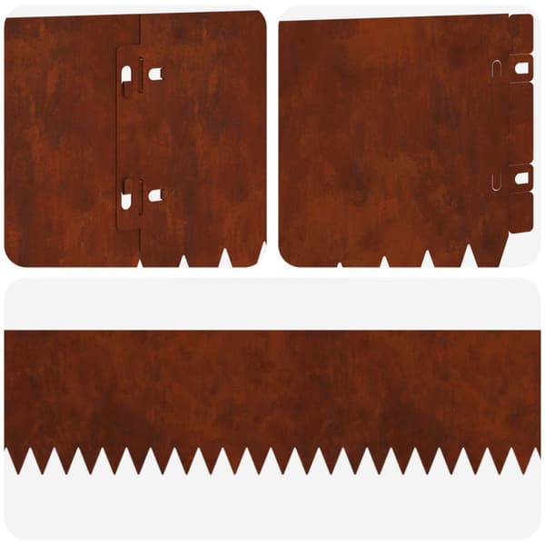 Kant för gräsmatta 20 pcs 103 x 15 cm Stål Rostig