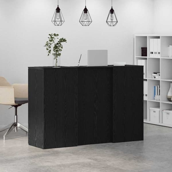 Receptionsdisk svart ek 155x50x103,5 cm konstruerat trä