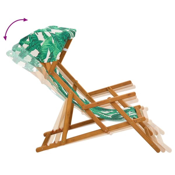 Deck Chair 4 st 3 Position Massiv Eukalyptus Trä Bladmönster