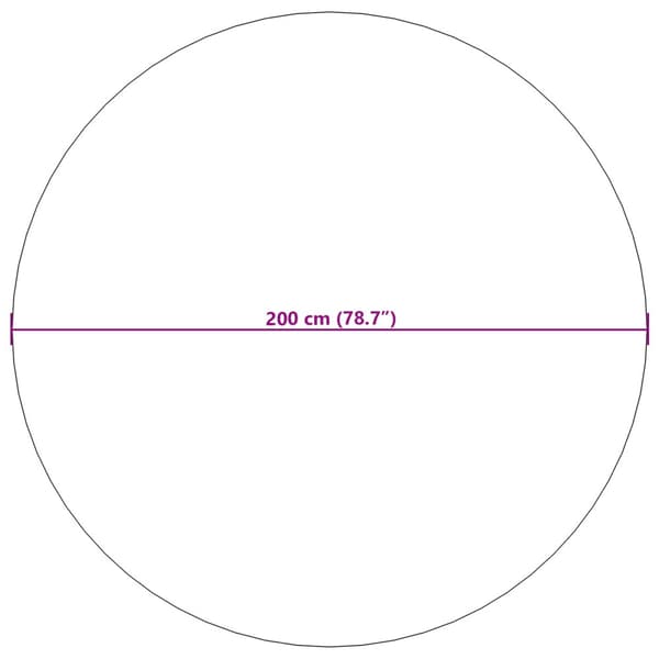 Områdesmattor Rund PALMERAS Antracit Ø 200 CM Polyester