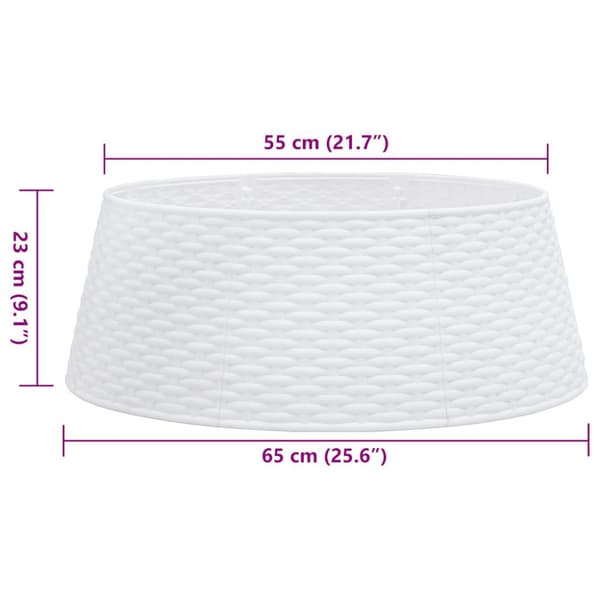 Julgranskrage vit Ø65x23 cm plast