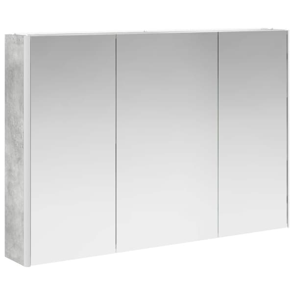 Badrumsmöbelset 4 st Betonggrå Konstruerat trä och glas