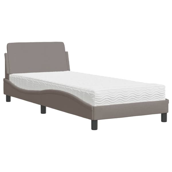 Säng med madrass Dover taupe 80x200 cm tyg