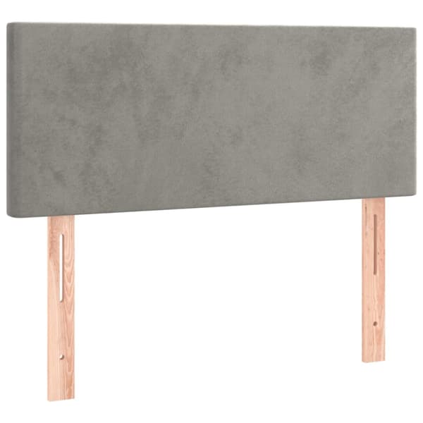 Sänggavel ljusgrå 80x5x78/88 cm sammet