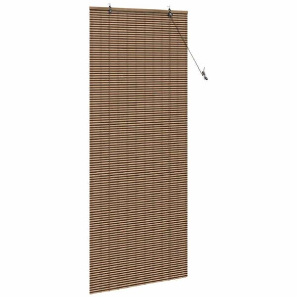Rullgardin med gardiner Brun 80 x 220 cm Bambu