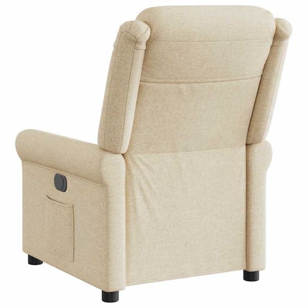 Reclinerfåtölj gräddvit tyg