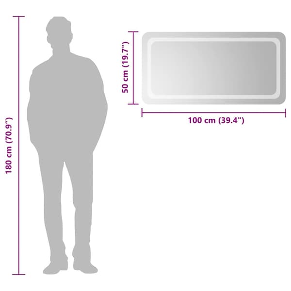 Badrumsspegel LED 100x50 cm