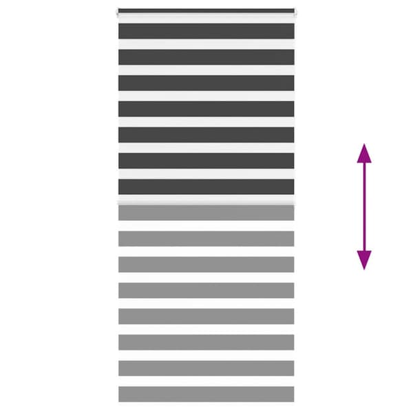 Rullgardin zebra svart 100x200 cm tyg bredd 95,9 cm polyester