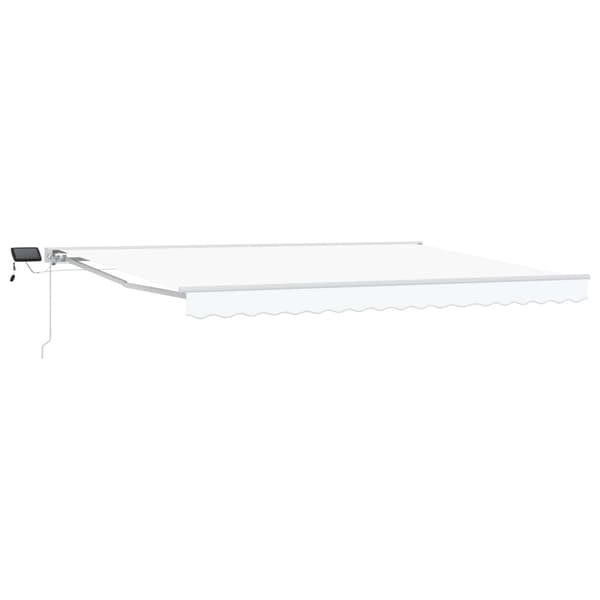 Manuell markisram med LED-lampor Vit 4 × 3 m