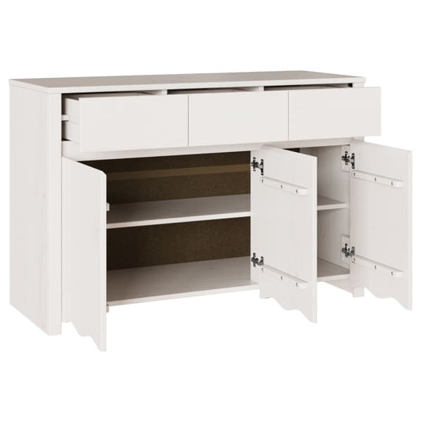 Sideboard Drammen Vit 114 x 43 x 75,5 cm Massivt tallträ