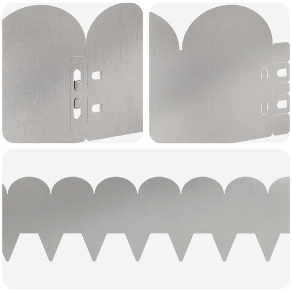 Kant för gräsmatta 30 pcs 103 x 15 cm Stål Silver
