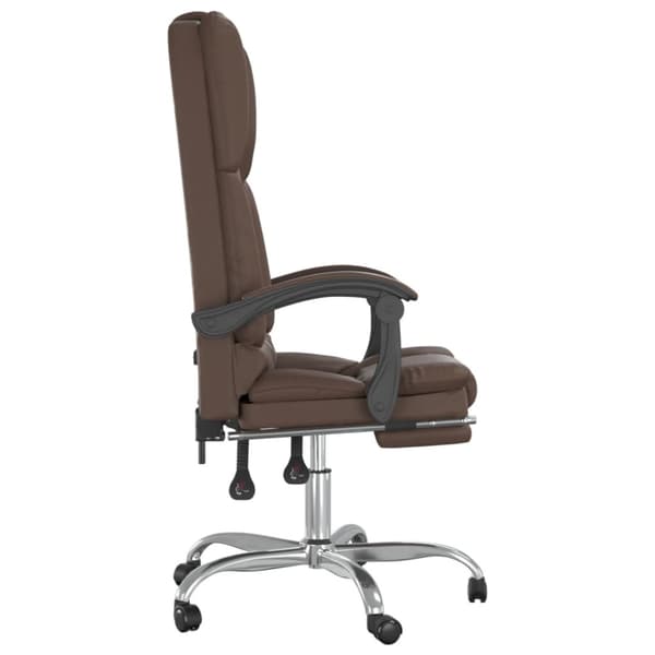 Kontorsstol med massage brun konstläder