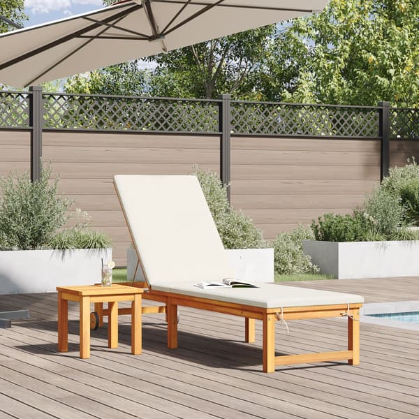 Solstol Reclining 2 pcs Brun Massivt Akaciaträ