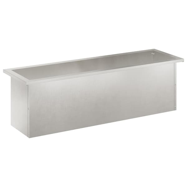 Odlingslåda med LED Silver 30 x 100 x 30 cm Rostfritt stål