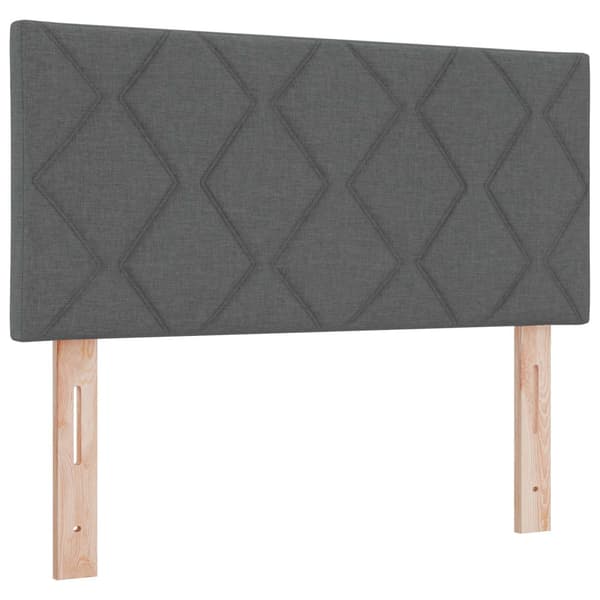 Boxspring säng med madrass och LED Mörkgrå 90 x 190 cm Tyg