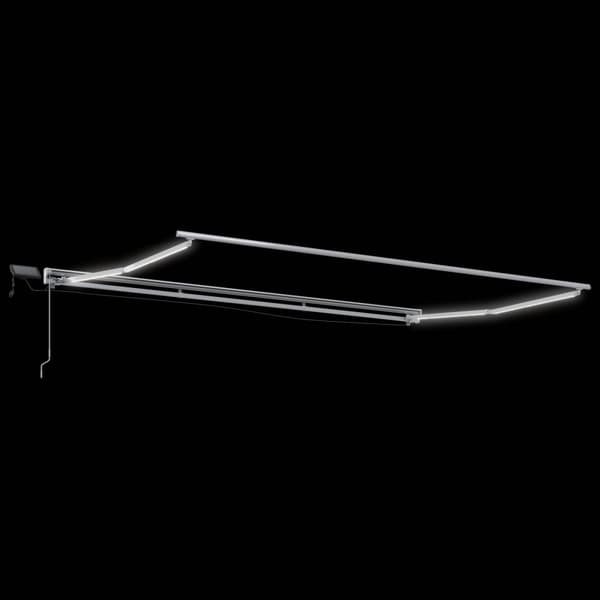 Manuell markisram med LED-lampor Beige 4 × 3,5 m