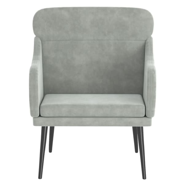 Fåtölj Ljusgrå 63x76x80 cm sammet